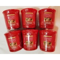 Yankee Candle Wax Votive Candles: SPARKLING CINNAMON Lot of 6 Red Christmas 609032531980  192627787246